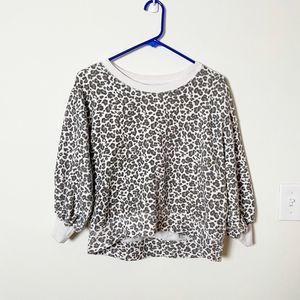 Abercrombie and Fitch Cheetah Leopard Cropped Sweatshirt